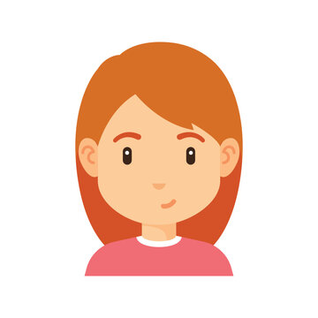 Red Head Woman Avatar Flat Icon