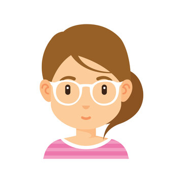 Girl With Glasses Avatar Flat Icon