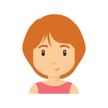Short Hair Woman Avatar Flat Icon