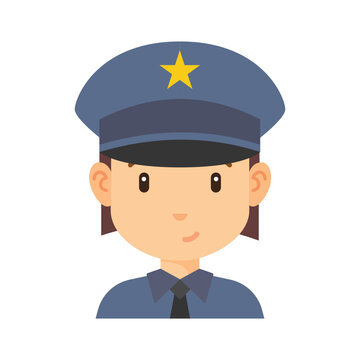 Policewoman Avatar Flat Icon
