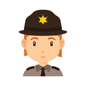 Sheriff Woman Avatar Flat Icon