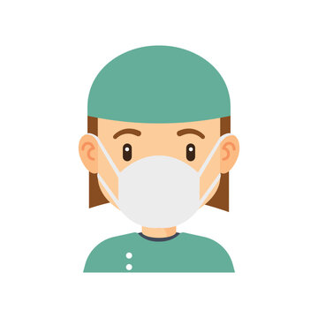 Surgeon Woman Avatar Flat Icon
