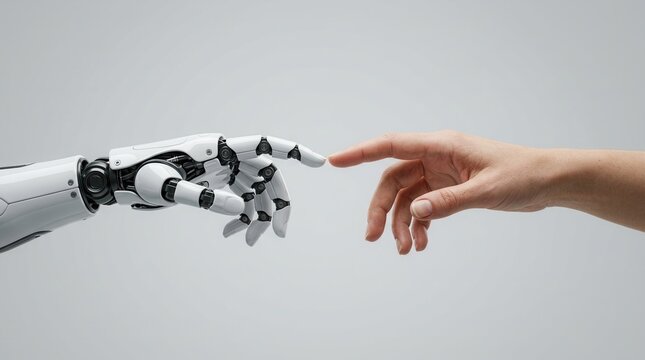 Digital data mining and machine learning technology design for a computer brain, depicted via AI research and robot development.