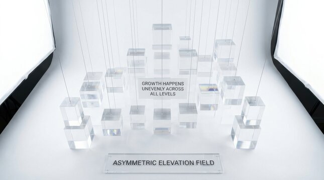 Transparent Acrylic Cubes Arranged for Growth Concept Displayed with Motivational Quotes