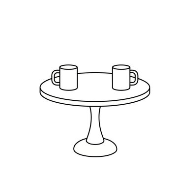 Two Mugs on a Round Table