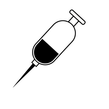 Syringe with liquid icon