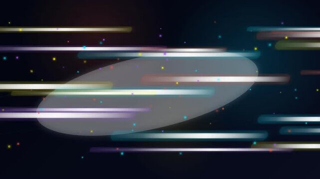 An abstract representation of light streaks and a grey oval shape against a dark background, suggesting speed and motion