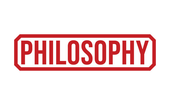 A red rectangular stamp with the word Philosophy in bold capital letters