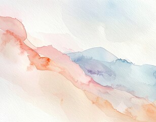 Fototapeta premium Soft watercolor landscape with flowing organic shapes and delicate color transitions.