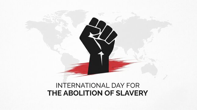 Black fist breaking chains symbolizing abolition