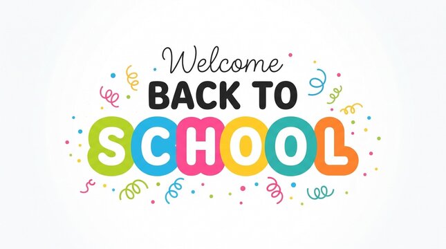Colorful welcome back to school greeting