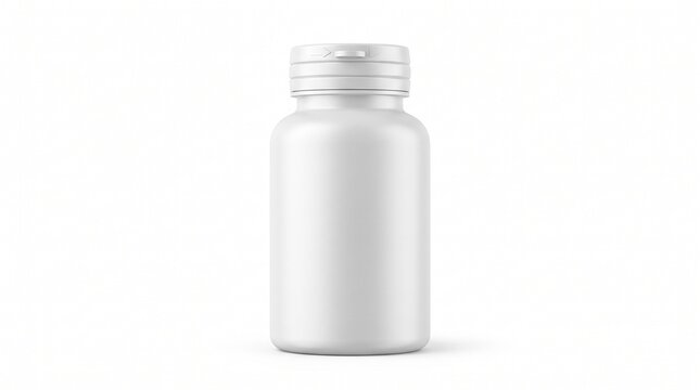 Blank white plastic pill bottle mockup