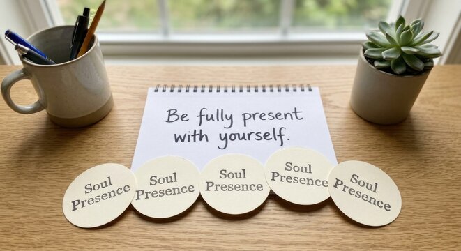 Journal entry and soul presence circles prompt mindful self-reflection