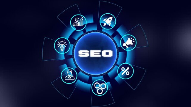 Search Engine Optimization SEO Digital Marketing Concept Graphic Animation