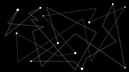 Minimalist white geometric node network backdrop. High-contrast black and white data mesh graphic for digital poster. © Vector man