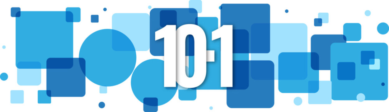 A bright educational banner with the text 101 displayed in a clean bold font style