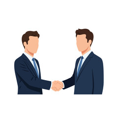 Fototapeta premium Professional business handshake vector illustration representing partnership, successful agreement, corporate collaboration, mutual trust, and strategic alliance between two parties.