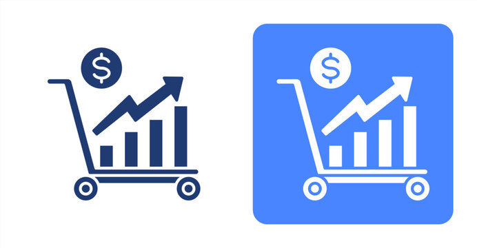 Price Increase icon, with contrast background.