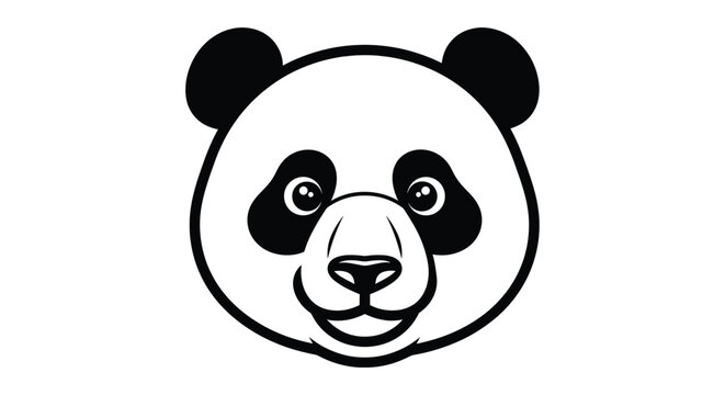 Bold smiling giant panda face icon.