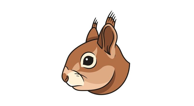 Brown squirrel profile mascot head illustration.