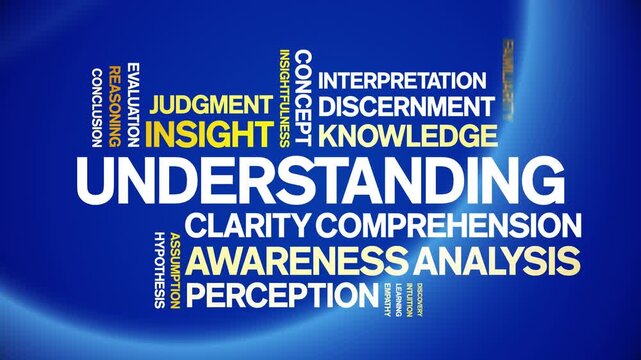 Understanding animated word cloud-text design animation tag kinetic typography seamless loop.