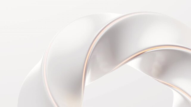 Smooth white curve geometry background, 3d rendering.