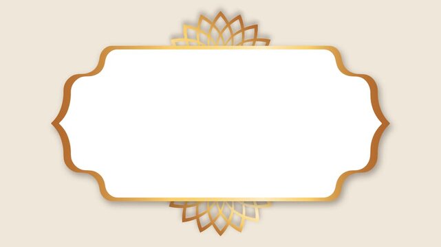 Islamic Border Frame with mandala animation on white background