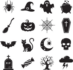 Fototapeta premium Halloween icons set