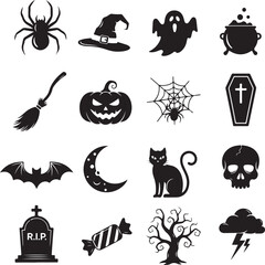 Fototapeta premium Halloween icons set