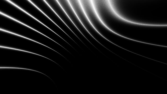 Black and Silver Abstract Gradient Background with Flowing Metallic Wave Lines, Soft Grainy Texture, Sleek Modern Monochrome Surface for Posters, Covers, Branding, Wallpapers, and Digital Design Asset
