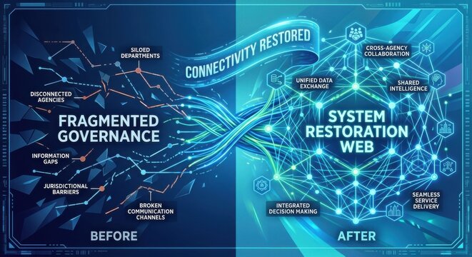 Connectivity Restored System Unified Before and After Fragmentation Digital Network