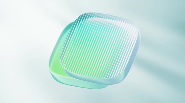 Abstract gradient cube geometric glass background, 3d rendering.
