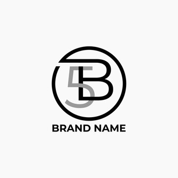 B5, 5B, circle logo design vector