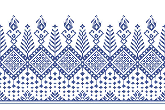 Cross Stitch Pattern concept folk embroidery seamless texture, rustic ornament motif. Design for: fabric, fashion, decor, blanket. Pattern charm woven art. I drew this by myself, it&rsquo;s not AI generated