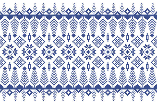 Cross Stitch Pattern concept folk embroidery seamless texture, rustic ornament motif. Design for: fabric, fashion, decor, blanket. Pattern charm woven art. I drew this by myself, it&rsquo;s not AI generated