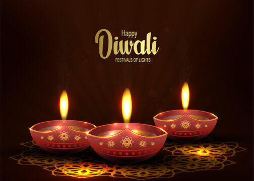 An exquisite card with lights in honor of the Hindu festival of lights, Diwali.