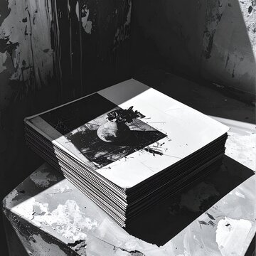 Stack of Books with Small Object on Top.