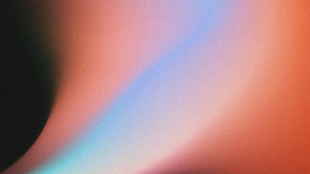 Abstract textured gradient backdrop featuring a smooth curved shape and grainy noise texture. Warm terracotta, blush pink blend with soft cyan blue, dark black curve on left. 