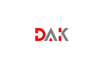 Obraz premium Futuristic DAK Letter Logotype: Premium Tech Company Branding Identity & Minimal Typography Vector