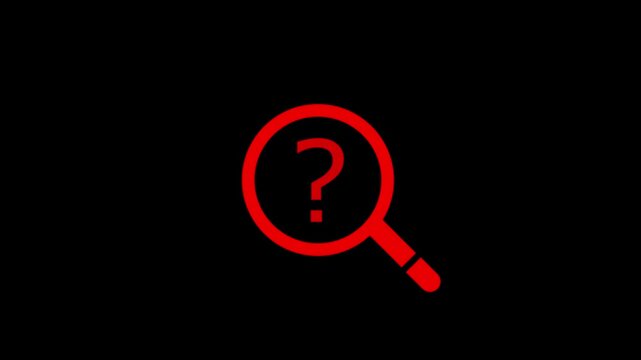 Red magnifier With Question Mark.