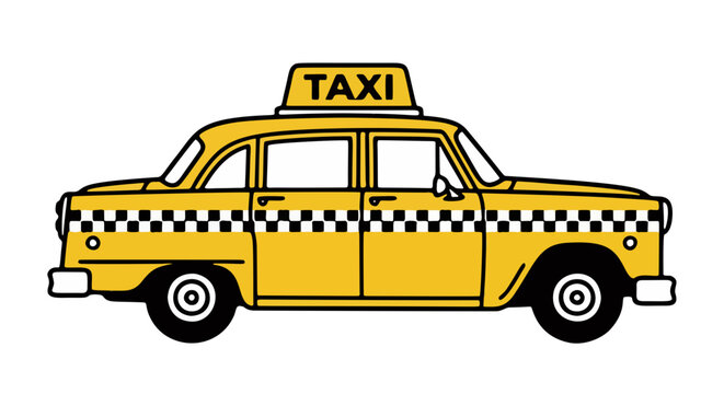 vector illustration of classic yellow taxi cab