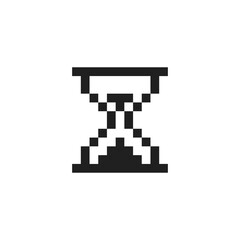 Fototapeta premium Retro Pixel Art Hourglass Icon Vector Illustration for Loading and Time Concepts