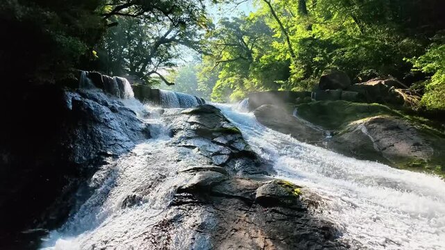 夏の菊池渓谷　四十三万滝