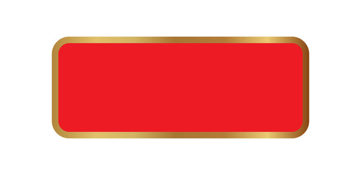 Gold Rounded Rectangle Label Isolated PNG for Badge Design