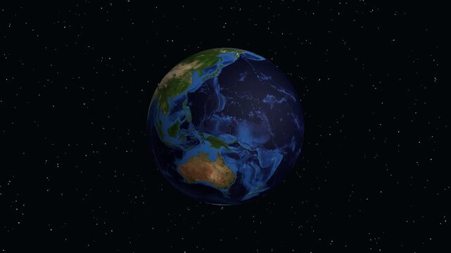 Earth Zoom Animation to Abidjan Ivory Coast with Geographic Coordinates