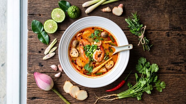 Tom Yum Goong (Thai Hot and Sour Soup with Prawns)