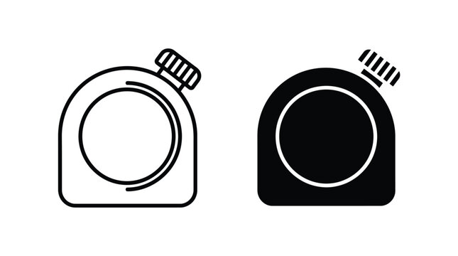 Flask icon set isolated on white background outline and glyph vector symbols
