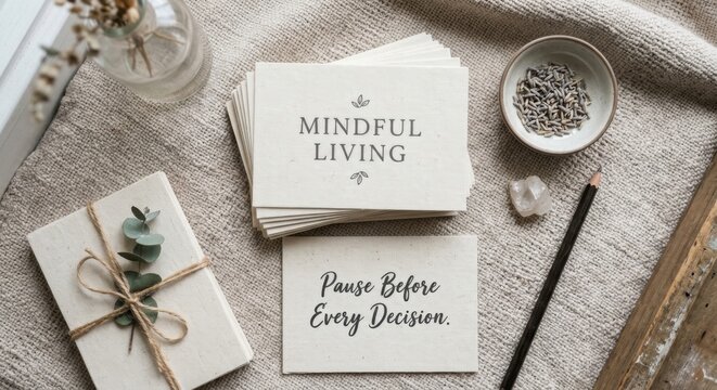 Mindful Living Cards with Inspiring Messages for Daily Reflection and Decision Making