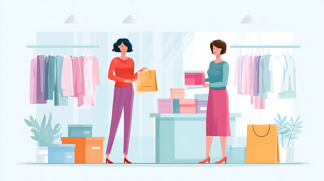 A new customer enjoying a personalized shopping experience in a boutique store (2)