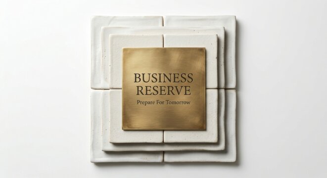 Business Reserve Sign With Text 'Prepare For Tomorrow' On Stacked Ceramic Plates